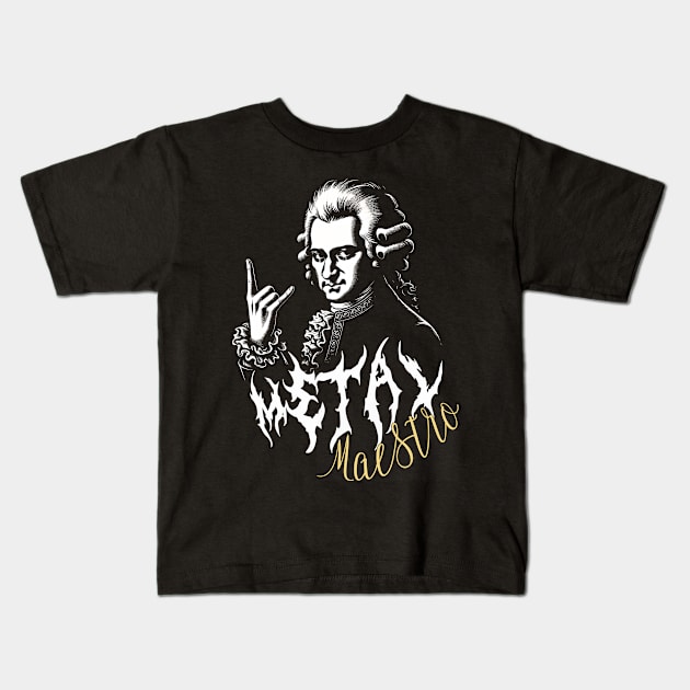 Mozart Rocks: Classical Meets Metal Kids T-Shirt by MetalByte